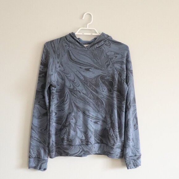 Athleta Girl In Your Element XL/14 Blue Hooded Pocket Pullover Fleece Sweater - Picture 1 of 16